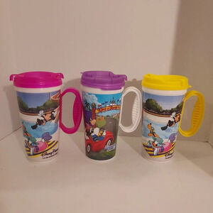 Lot of 3 Walt Disney World Resort Parks Insulated 16 oz Travel Mug with Handle